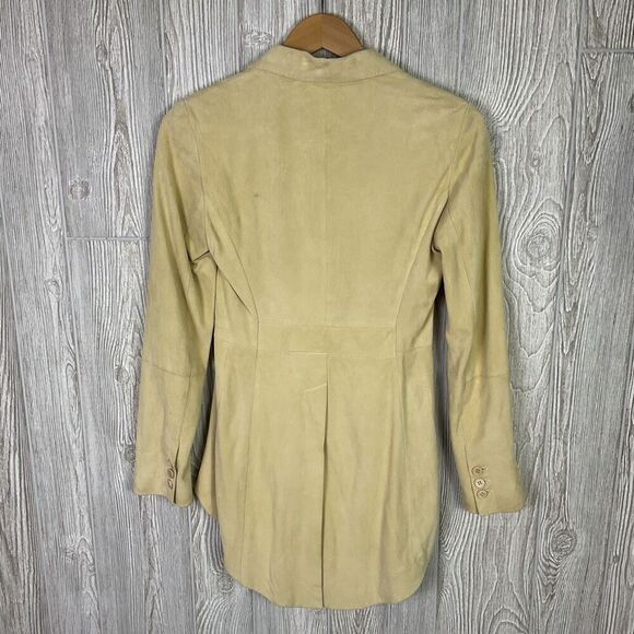 Brunello Cucinelli Vera Pelle Asymmetric Draped Leather Blazer Jacket Italian Si - Picture 8 of 14